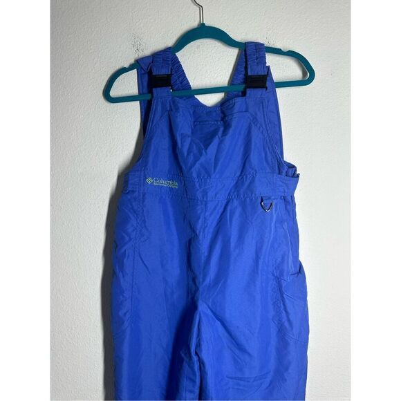 Columbia Ski Snow Pants Overall Bibs Blue Unisex Adjustable Purple Size 14/16Y - Picture 2 of 16